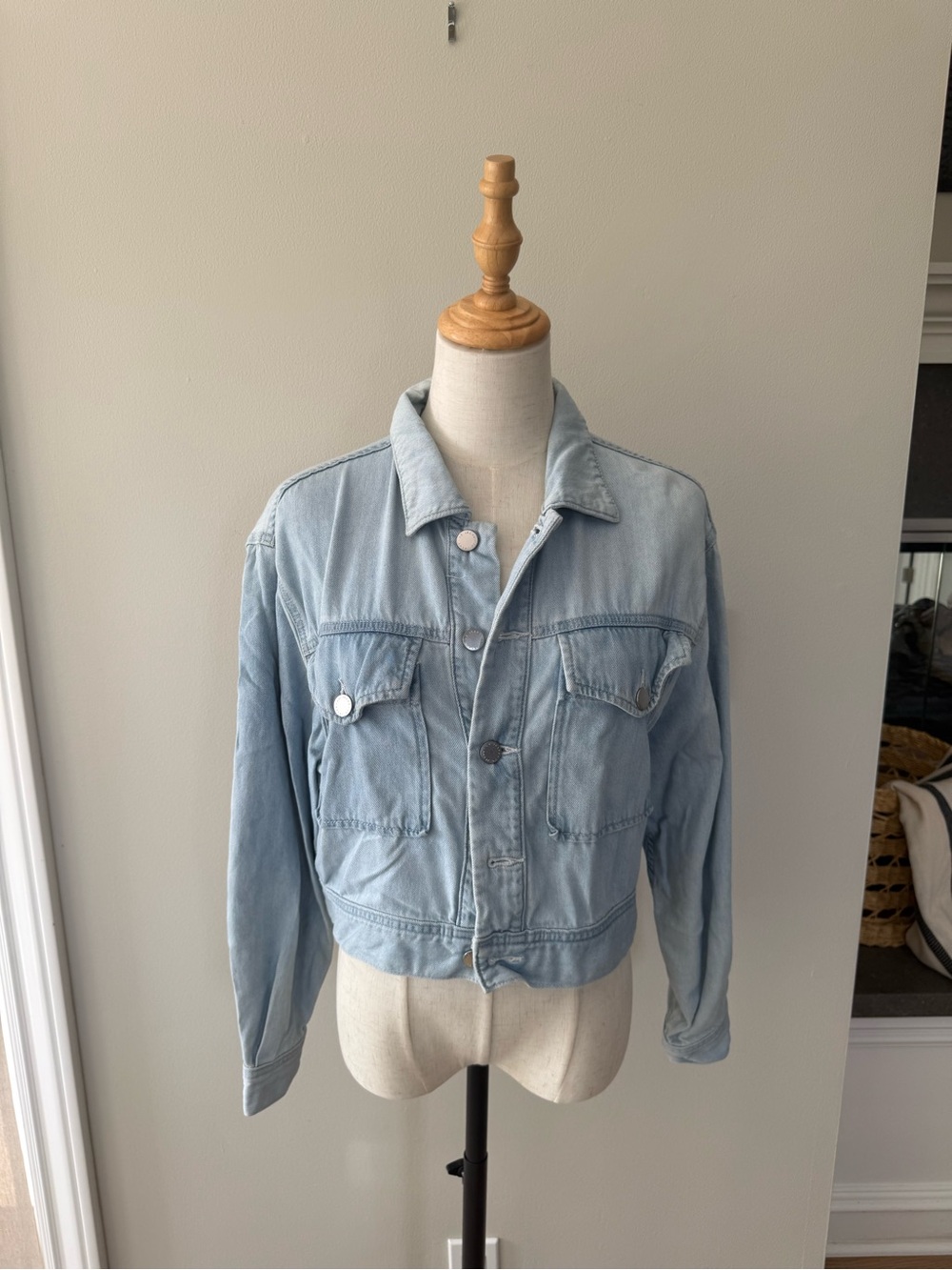 Ag Adriano Goldschmied Light Blue Cropped Denim Jacket